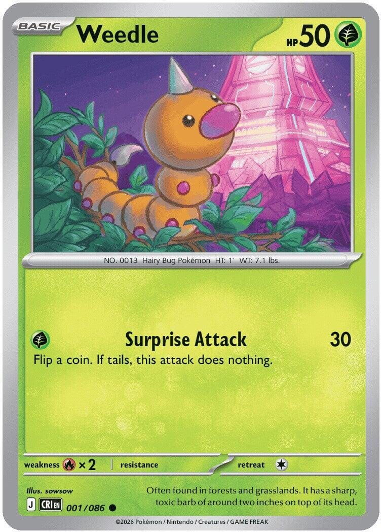 Weedle (001/086) [Mega Evolution: Chaos Rising] Pokemon Single Pokémon  | Multizone: Comics And Games