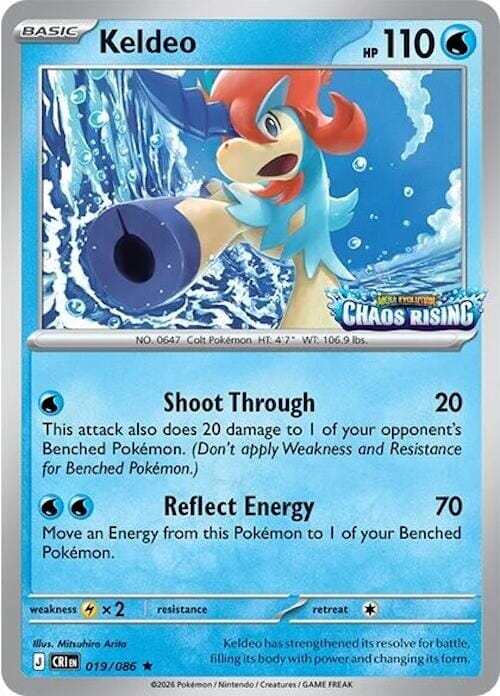 Keldeo (019/086) (Chaos Rising Stamped) [Miscellaneous Cards] Pokemon Single Pokémon  | Multizone: Comics And Games