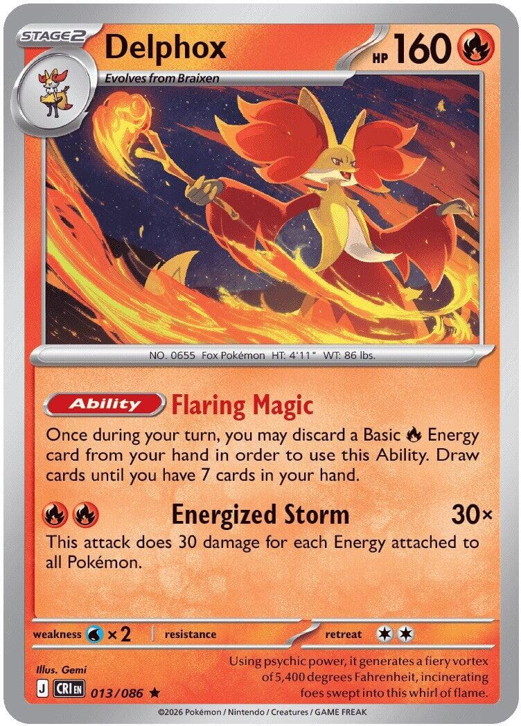 Delphox (013/086) (Deck Exclusive) [Mega Evolution: Chaos Rising] Pokemon Single Pokémon  | Multizone: Comics And Games
