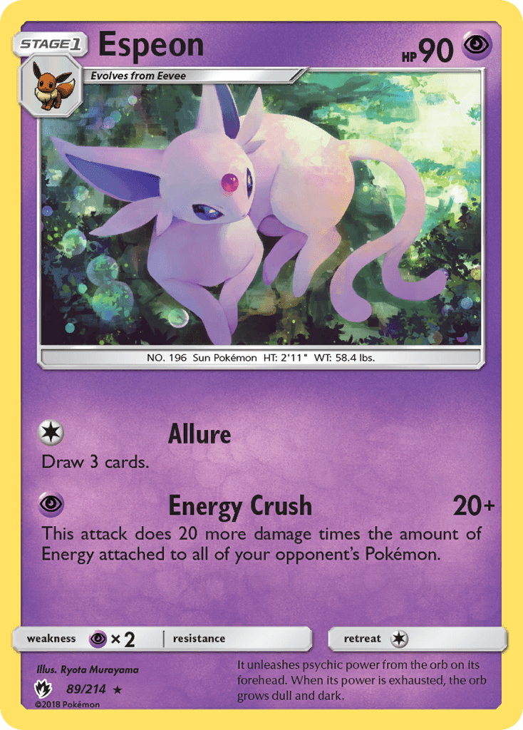Espeon (89/214) [Sun & Moon: Lost Thunder] Pokemon Single Pokémon  | Multizone: Comics And Games