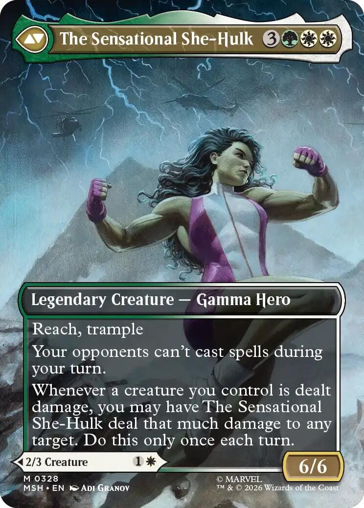 Jennifer Walters // The Sensational She-Hulk (Borderless) (0328) [Marvel Super Heroes] MTG Single Magic: The Gathering  | Multizone: Comics And Games