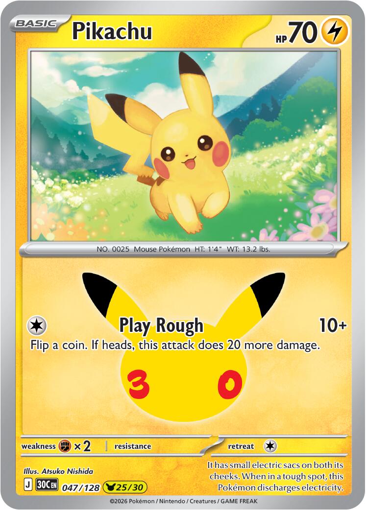 Pikachu (047/128) [Mega Evolution: 30th Celebration] | Multizone: Comics And Games