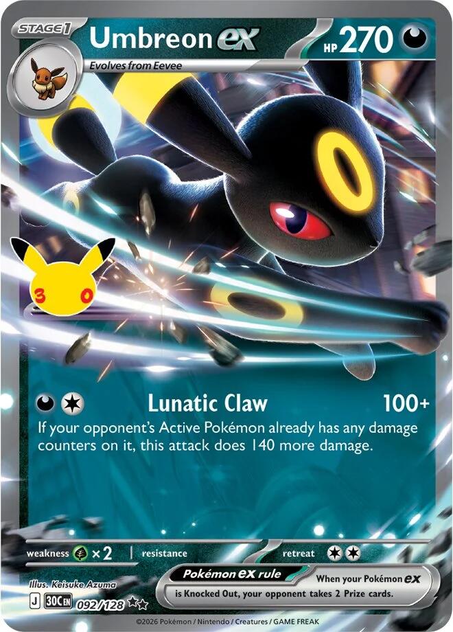 Umbreon ex (092/128) [Mega Evolution: 30th Celebration] | Multizone: Comics And Games