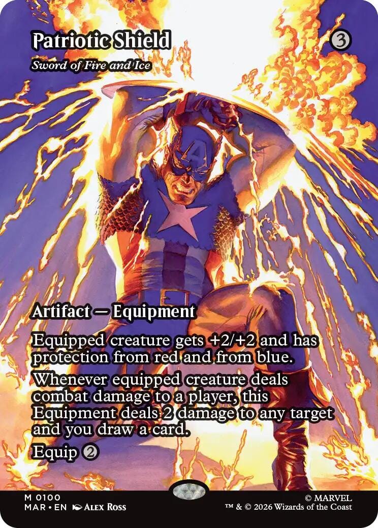Patriotic Shield - Sword of Fire and Ice (Borderless) [Marvel Universe: Eternal-Legal] | Multizone: Comics And Games