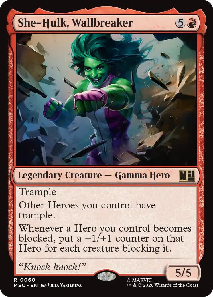 She-Hulk, Wallbreaker (Surge Foil) [Marvel Super Heroes Commander] MTG Single Magic: The Gathering  | Multizone: Comics And Games