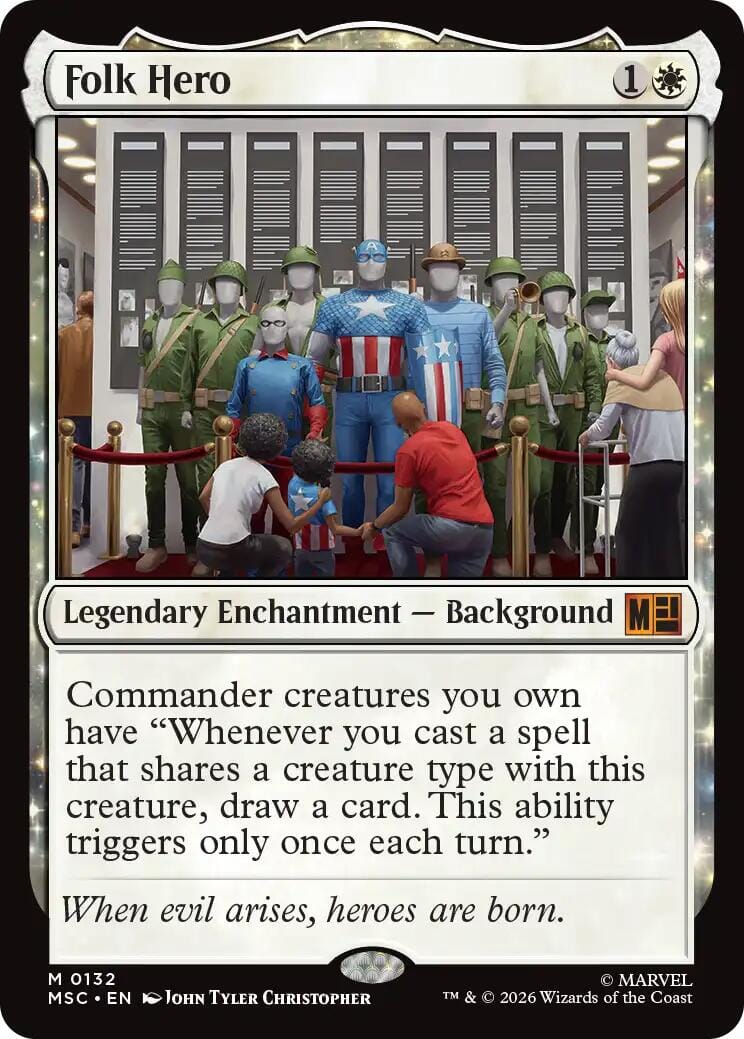 Folk Hero (Surge Foil) [Marvel Super Heroes Commander] MTG Single Magic: The Gathering  | Multizone: Comics And Games