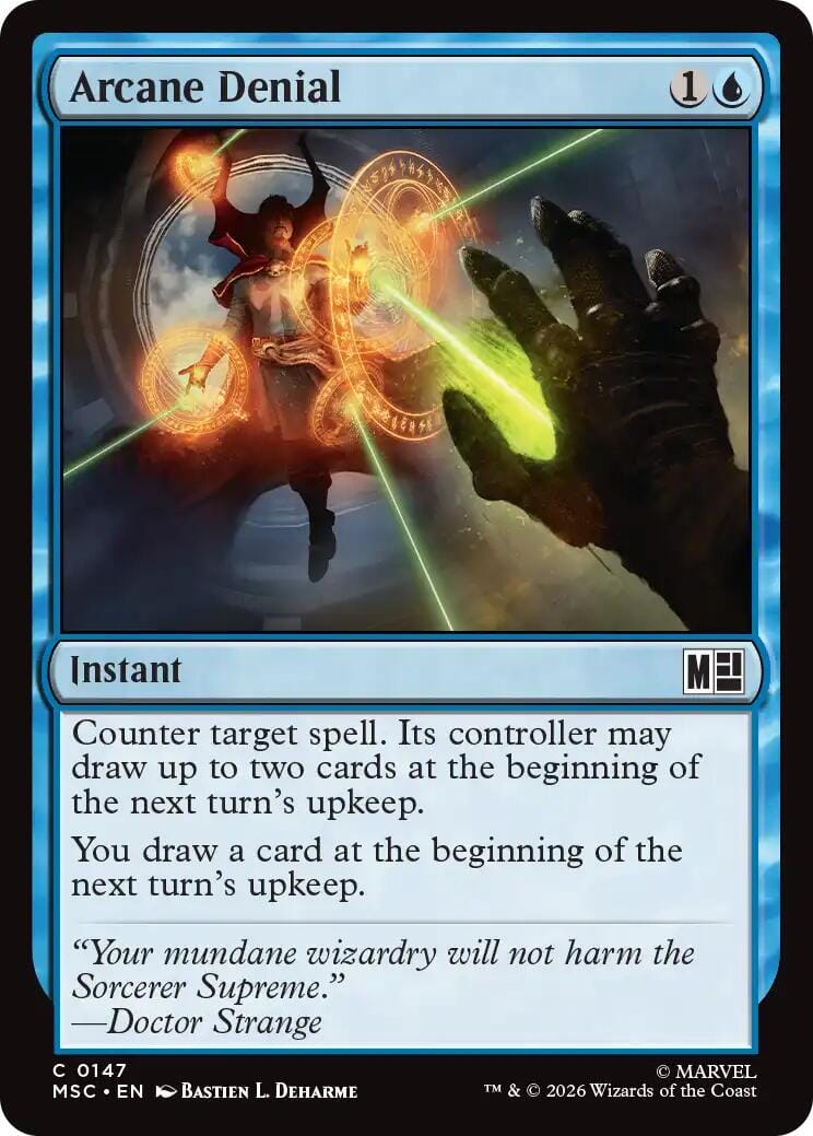 Arcane Denial (Surge Foil) [Marvel Super Heroes Commander] MTG Single Magic: The Gathering  | Multizone: Comics And Games