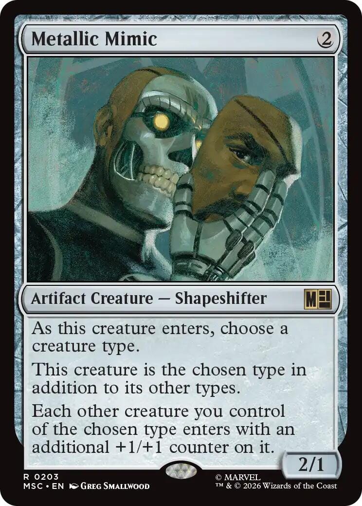 Metallic Mimic (Surge Foil) [Marvel Super Heroes Commander] MTG Single Magic: The Gathering  | Multizone: Comics And Games
