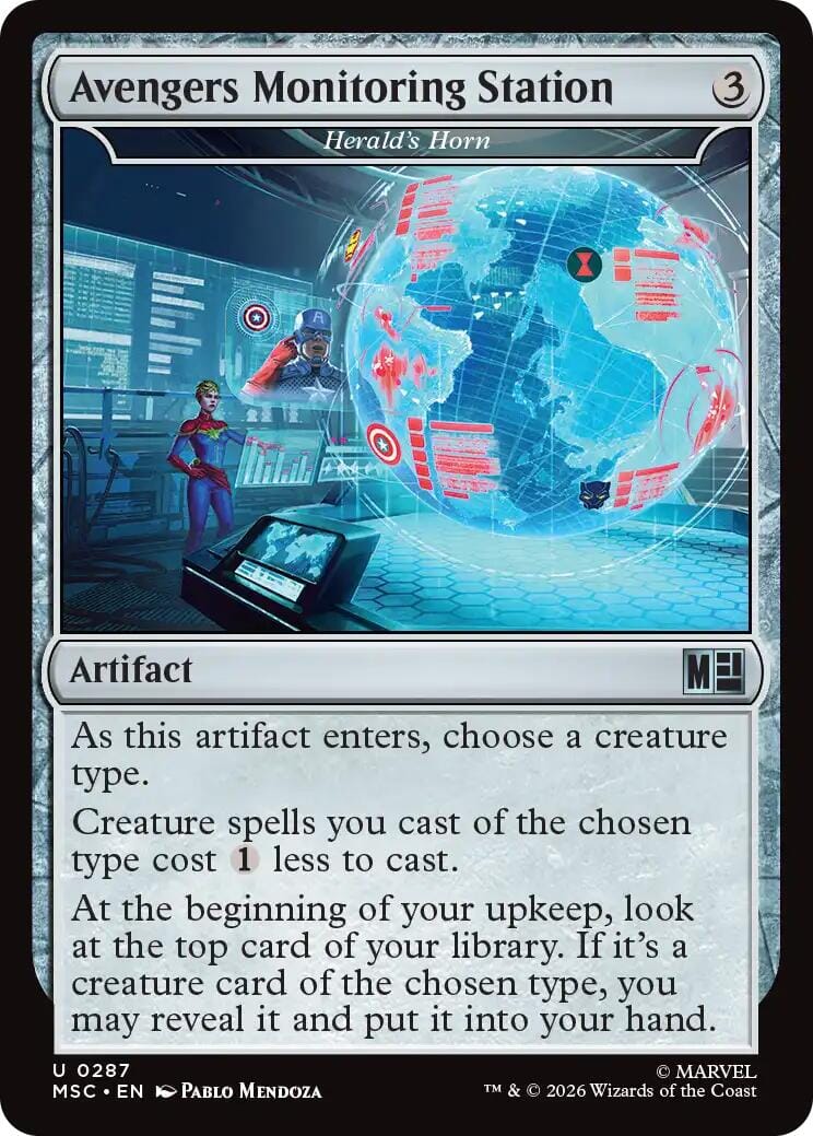 Avengers Monitoring Station - Herald's Horn (Surge Foil) [Marvel Super Heroes Commander] MTG Single Magic: The Gathering  | Multizone: Comics And Games