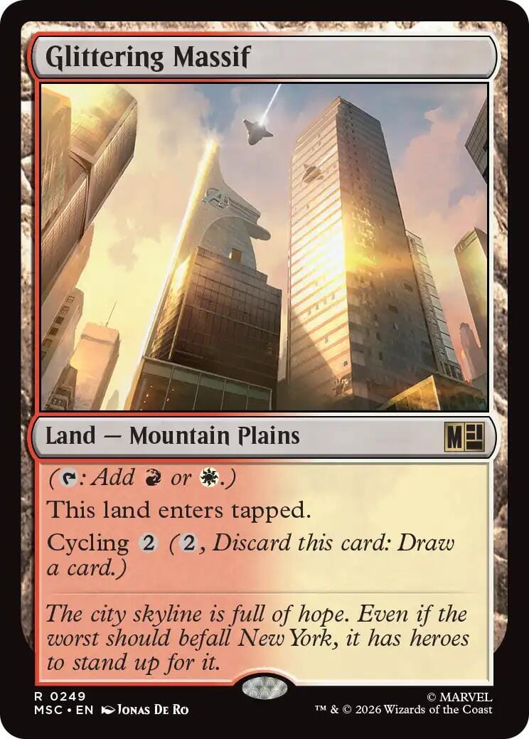 Glittering Massif (Surge Foil) [Marvel Super Heroes Commander] MTG Single Magic: The Gathering  | Multizone: Comics And Games