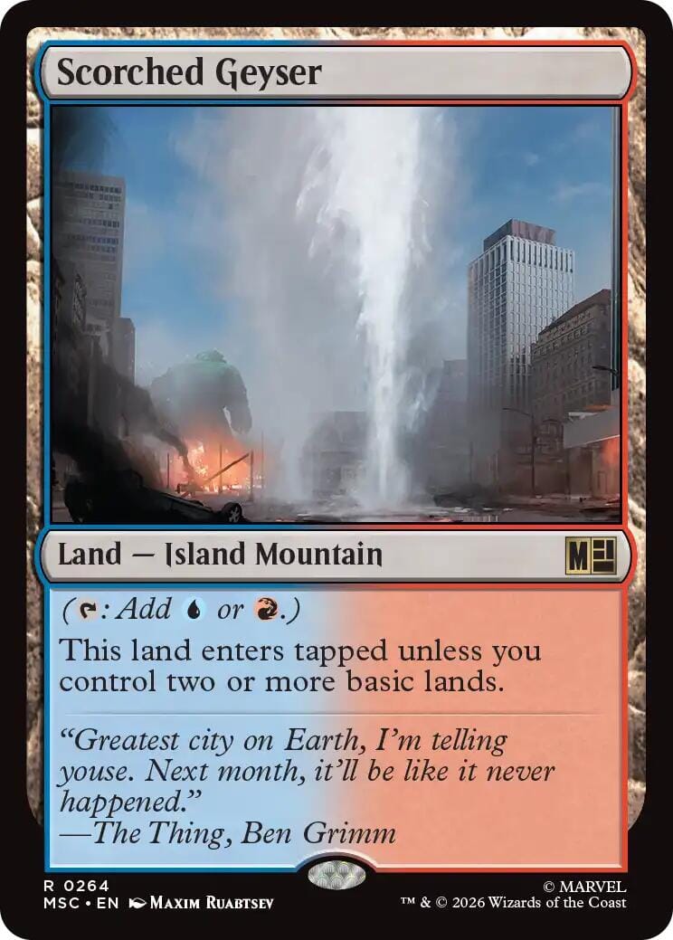 Scorched Geyser (Surge Foil) [Marvel Super Heroes Commander] MTG Single Magic: The Gathering  | Multizone: Comics And Games