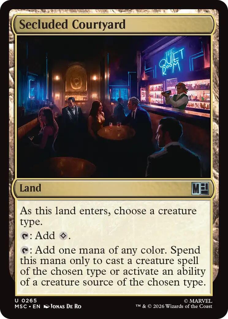 Secluded Courtyard (Surge Foil) [Marvel Super Heroes Commander] MTG Single Magic: The Gathering  | Multizone: Comics And Games