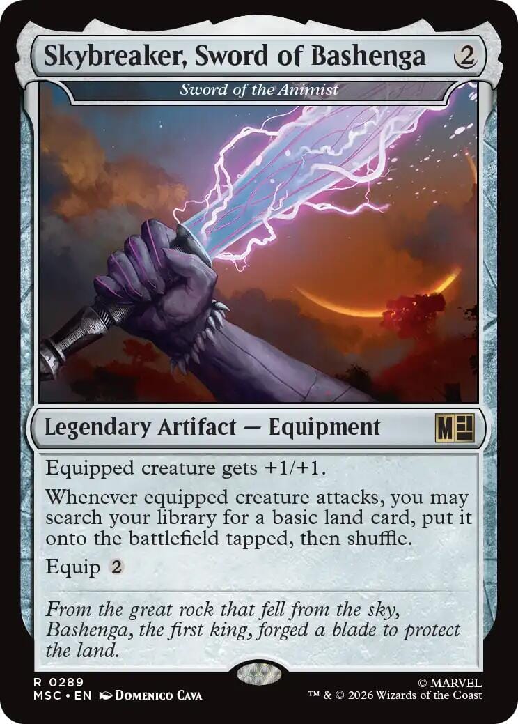 Skybreaker, Sword of Bashenga - Sword of the Animist (Surge Foil) [Marvel Super Heroes Commander] MTG Single Magic: The Gathering  | Multizone: Comics And Games