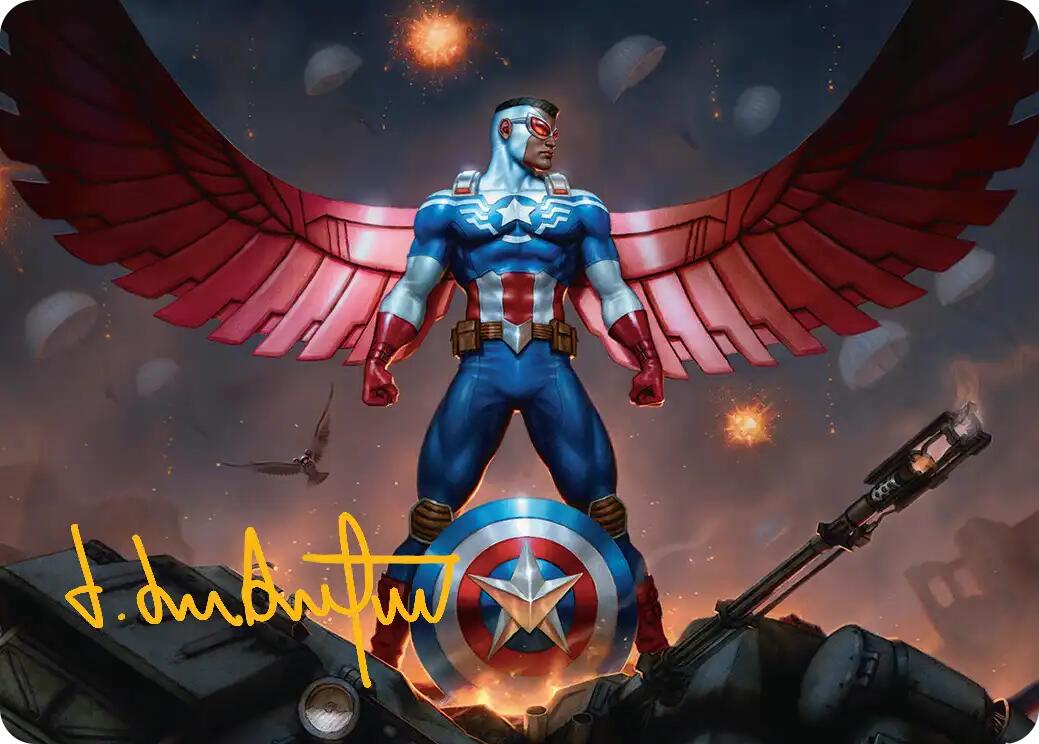 Captain America, Wings of Freedom Art Card (2/45) (Gold-Stamped Signature) [Marvel Super Heroes Art Series] | Multizone: Comics And Games