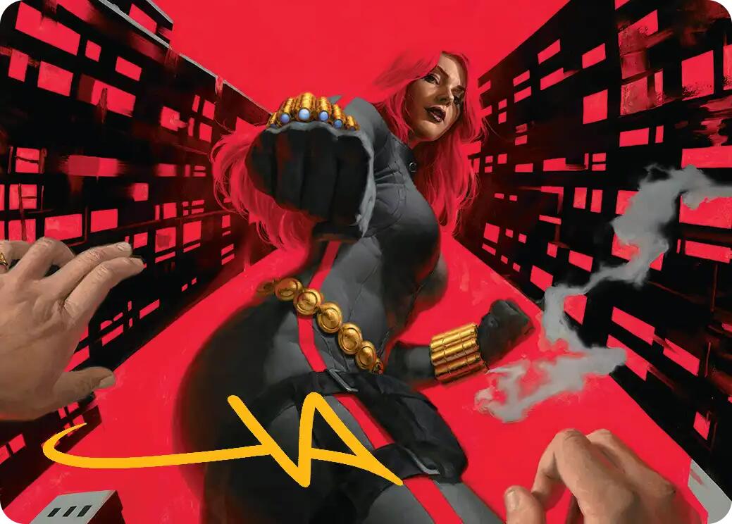 Black Widow, Deadly Hunter Art Card (Gold-Stamped Signature) [Marvel Super Heroes Art Series] | Multizone: Comics And Games
