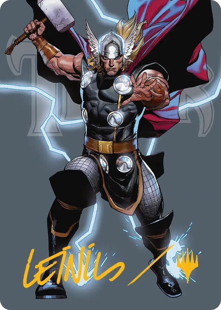 Thor, God of Thunder Art Card (Gold-Stamped Signature) [Marvel Super Heroes Art Series] MTG Single Magic: The Gathering  | Multizone: Comics And Games