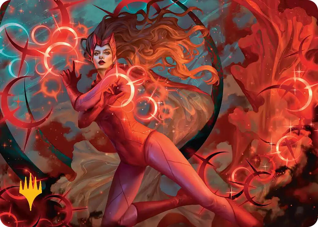 Scarlet Witch, Chaotic Avenger Art Card (Gold-Stamped Planeswalker Symbol) [Marvel Super Heroes Art Series] | Multizone: Comics And Games