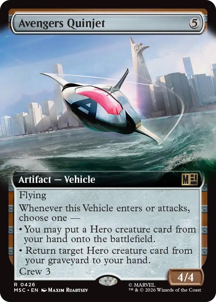 Avengers Quinjet (Extended Art) [Marvel Super Heroes Commander] MTG Single Magic: The Gathering  | Multizone: Comics And Games