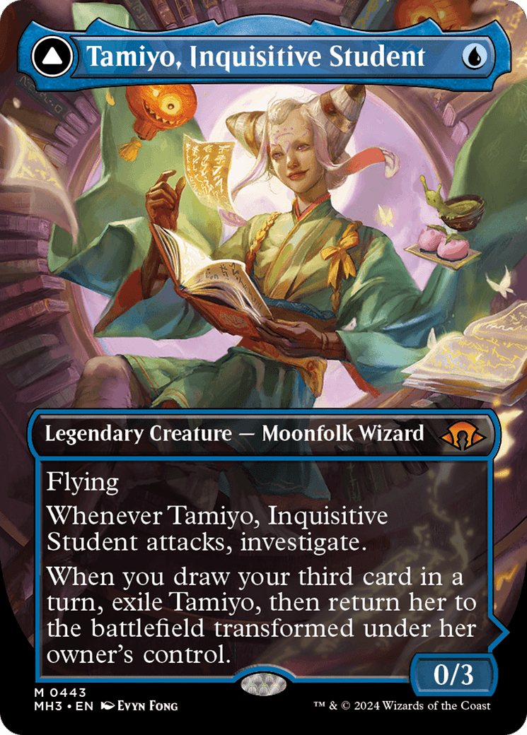 Tamiyo, Inquisitive Student // Tamiyo, Seasoned Scholar (Borderless) [Modern Horizons 3] MTG Single Magic: The Gathering  | Multizone: Comics And Games