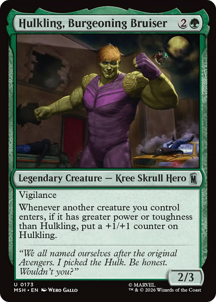 Hulkling, Burgeoning Bruiser [Marvel Super Heroes] MTG Single Magic: The Gathering  | Multizone: Comics And Games