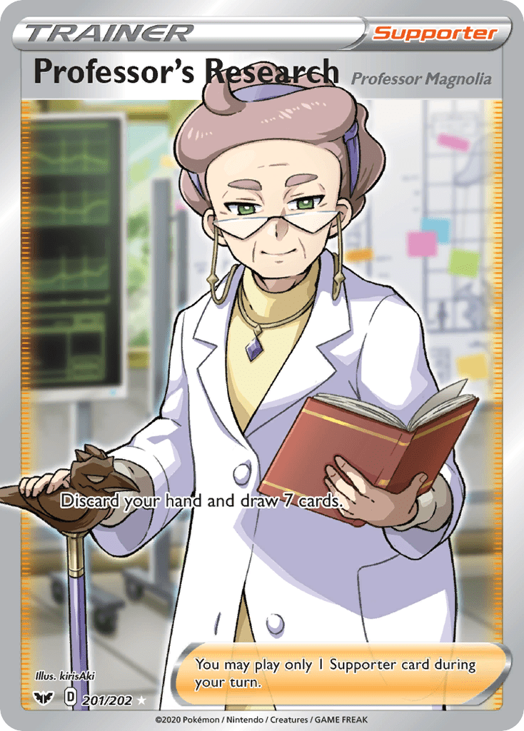 Professor's Research (201/202) (Professor Magnolia) [Sword & Shield: Base Set] Pokemon Single Pokémon  | Multizone: Comics And Games