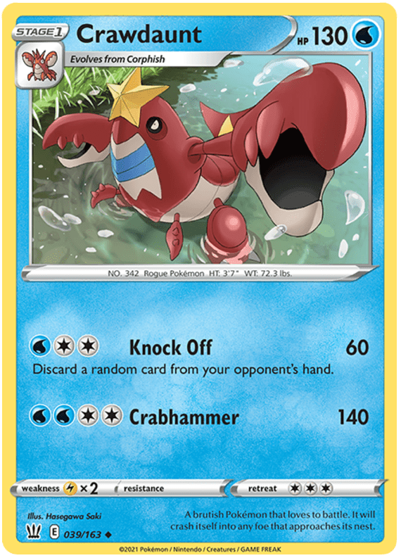 Crawdaunt (039/163) [Sword & Shield: Battle Styles] Pokemon Single Pokémon  | Multizone: Comics And Games