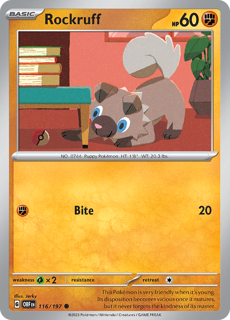 Rockruff (116/197) [Scarlet & Violet: Obsidian Flames] | Multizone: Comics And Games