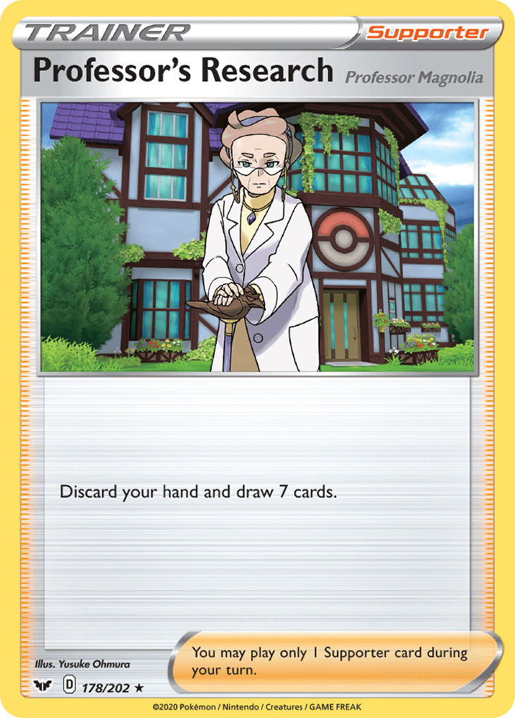 Professor's Research (178/202) (Professor Magnolia) [Sword & Shield: Base Set] Pokemon Single Pokémon  | Multizone: Comics And Games