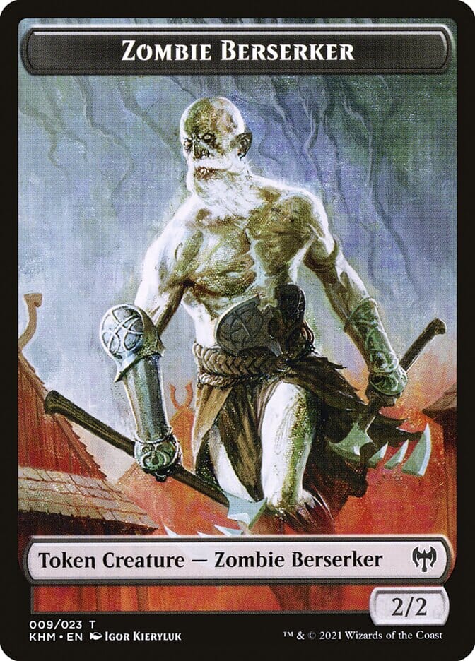Elf Warrior // Zombie Berserker Double-Sided Token [Kaldheim Tokens] MTG Single Magic: The Gathering  | Multizone: Comics And Games