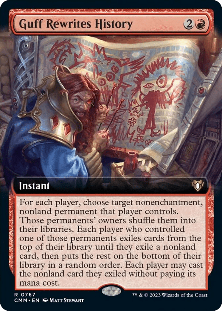 Guff Rewrites History (Extended Art) [Commander Masters] MTG Single Magic: The Gathering  | Multizone: Comics And Games