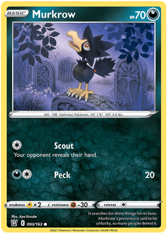 Murkrow (093/163) [Sword & Shield: Battle Styles] Pokemon Single Pokémon  | Multizone: Comics And Games