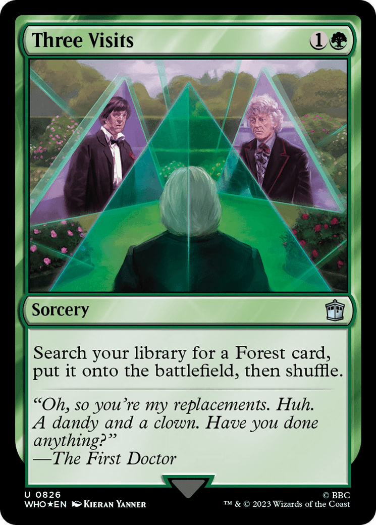 Three Visits (Surge Foil) [Doctor Who] MTG Single Magic: The Gathering  | Multizone: Comics And Games