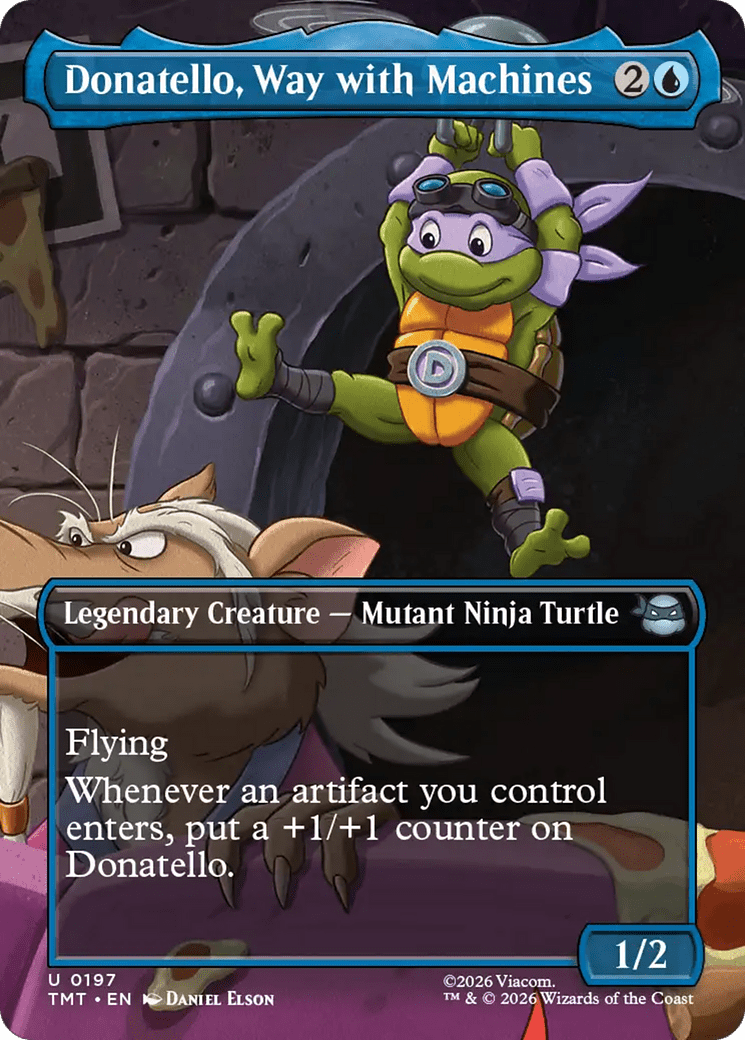 Donatello, Way with Machines (Borderless) [Teenage Mutant Ninja Turtles] MTG Single Magic: The Gathering  | Multizone: Comics And Games