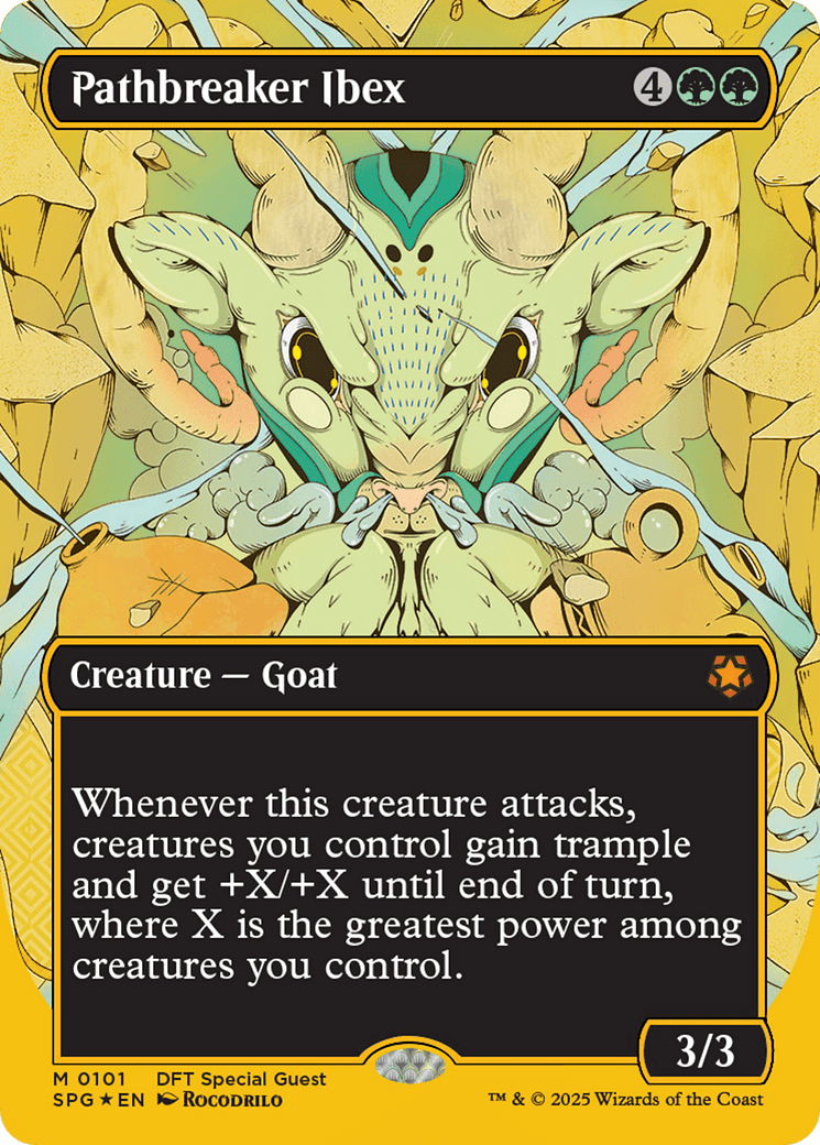 Pathbreaker Ibex (Borderless) (First-Place Foil) [Aetherdrift Special Guests] MTG Single Magic: The Gathering  | Multizone: Comics And Games
