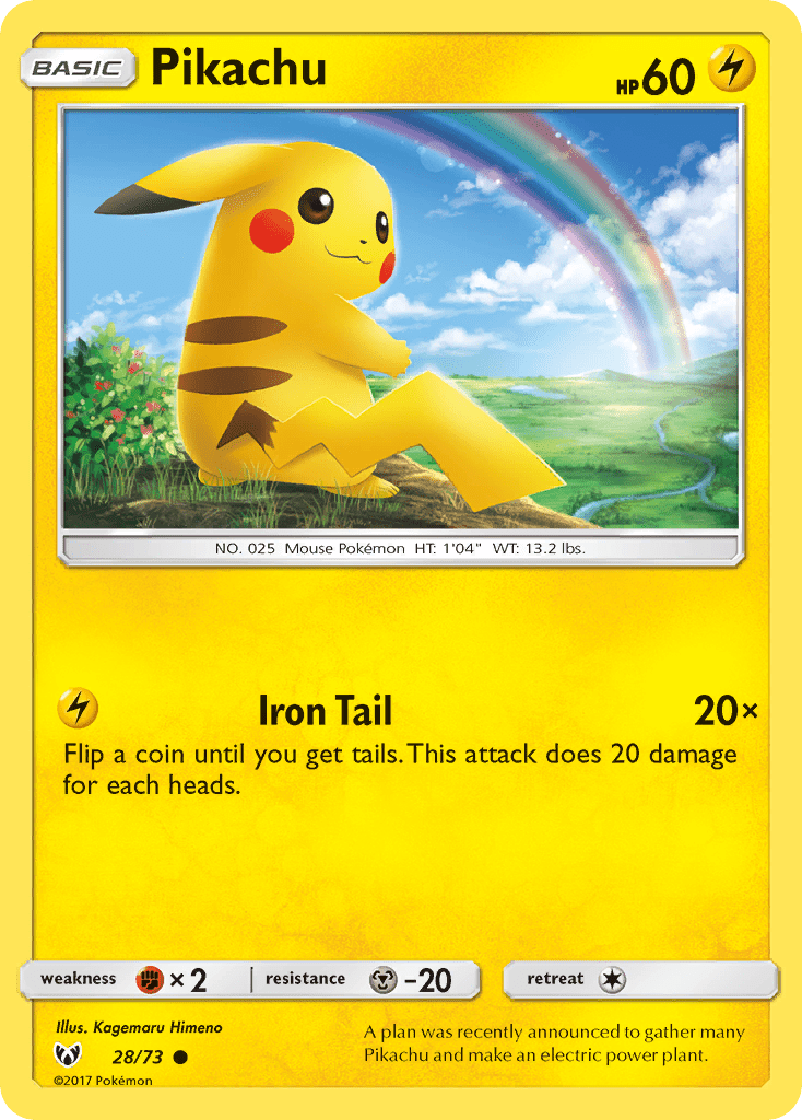 Pikachu (28/73) (Cosmos Holo) [Sun & Moon: Shining Legends] Pokemon Single Pokémon  | Multizone: Comics And Games