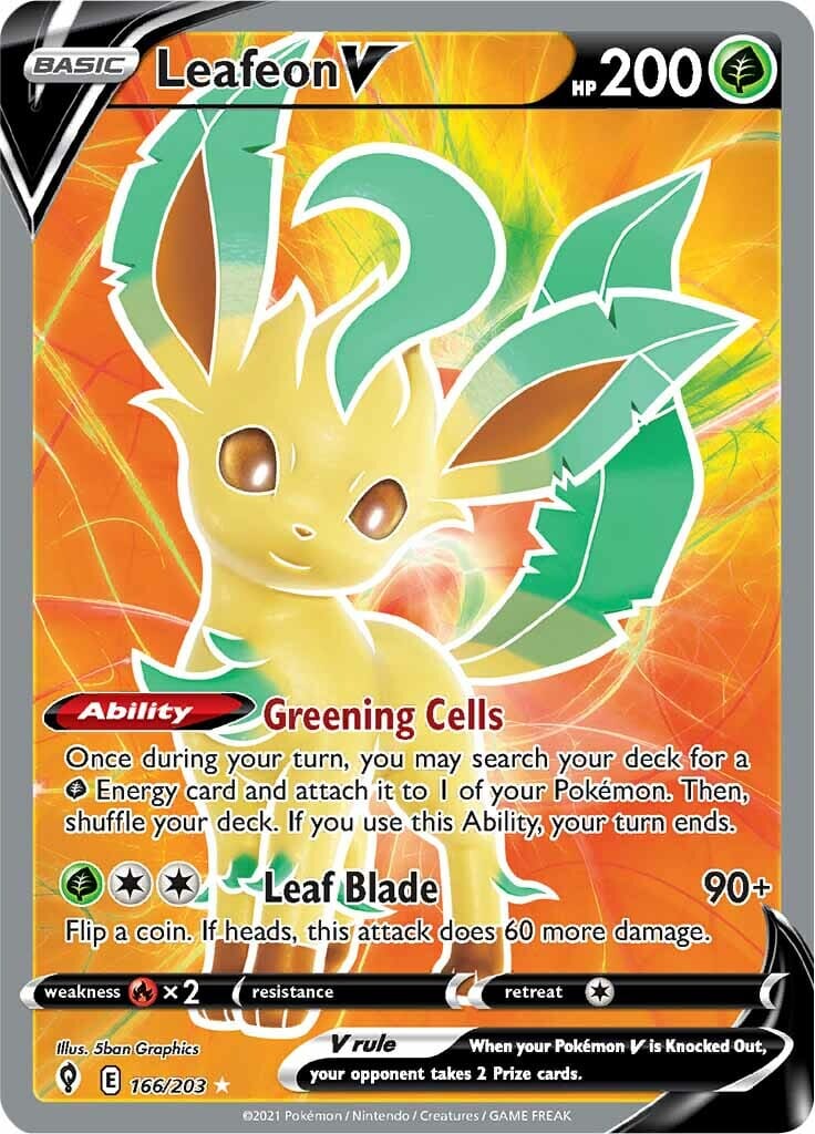 Leafeon V (166/203) [Sword & Shield: Evolving Skies] Pokemon Single Pokémon  | Multizone: Comics And Games