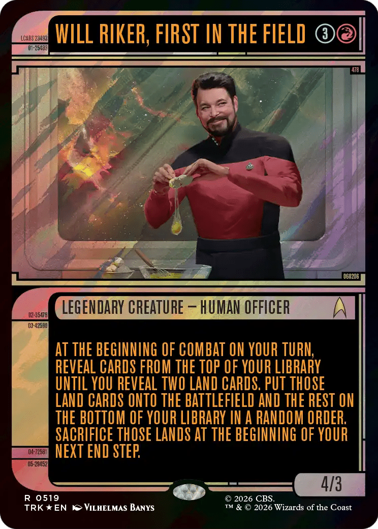 Will Riker, First in the Field (Showcase) (Surge Foil) [Star Trek] MTG Single Magic: The Gathering  | Multizone: Comics And Games