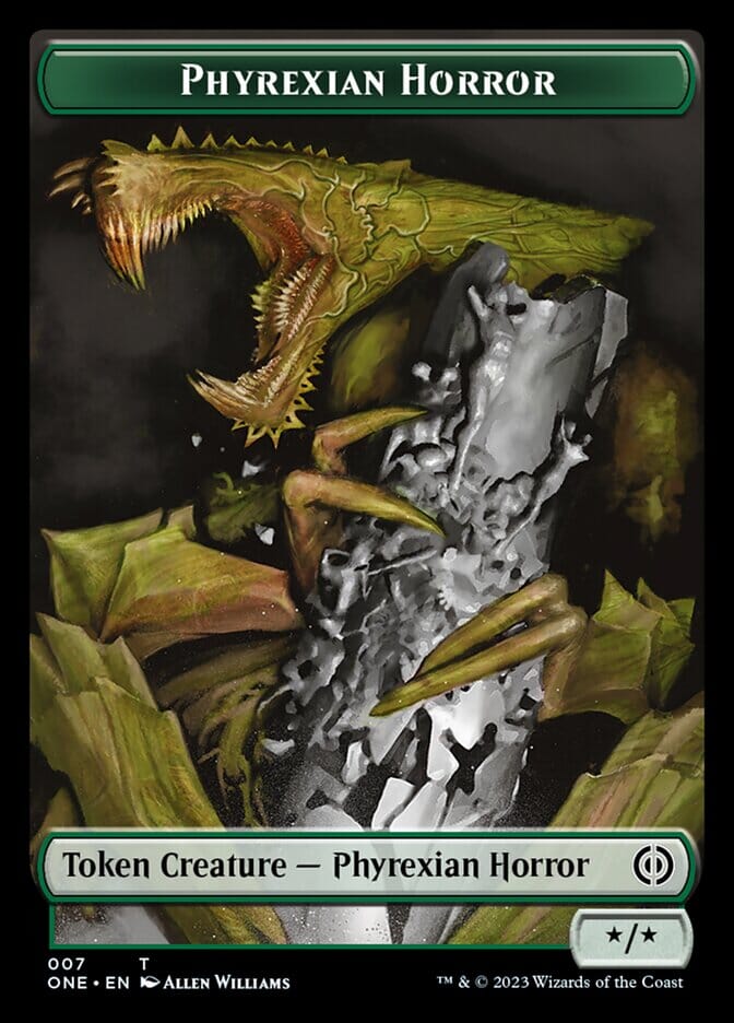 Phyrexian Mite (011) // Phyrexian Horror (007) Double-Sided Token [Phyrexia: All Will Be One Tokens] MTG Single Magic: The Gathering  | Multizone: Comics And Games