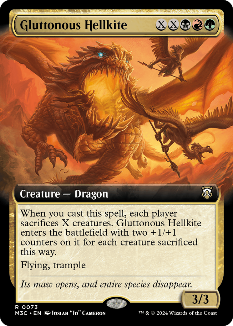 Gluttonous Hellkite (Extended Art) (Ripple Foil) [Modern Horizons 3 Commander] | Multizone: Comics And Games