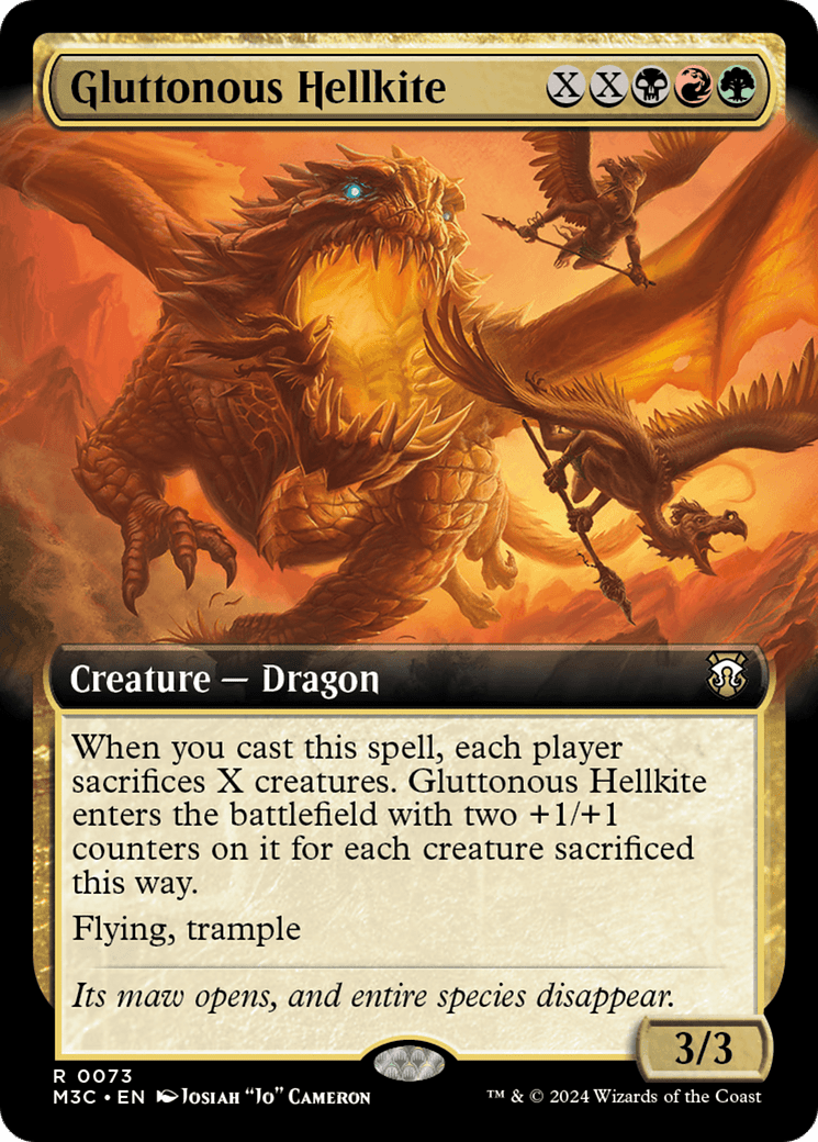 Gluttonous Hellkite (Extended Art) [Modern Horizons 3 Commander] MTG Single Magic: The Gathering  | Multizone: Comics And Games