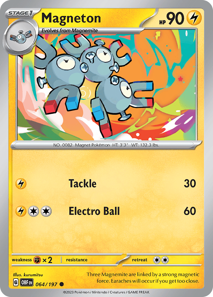 Magneton (064/197) [Scarlet & Violet: Obsidian Flames] Pokemon Single Pokémon  | Multizone: Comics And Games