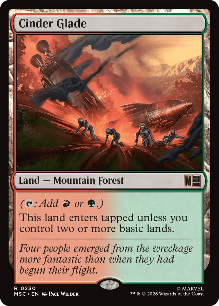 Cinder Glade [Marvel Super Heroes Commander] MTG Single Magic: The Gathering  | Multizone: Comics And Games