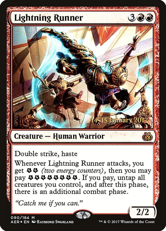 Lightning Runner [Aether Revolt Prerelease Promos] MTG Single Magic: The Gathering  | Multizone: Comics And Games