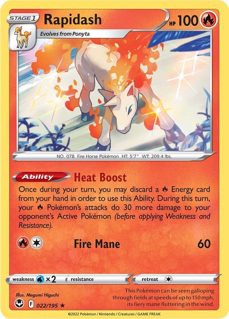 Rapidash (022/195) [Sword & Shield: Silver Tempest] Pokemon Single Pokémon  | Multizone: Comics And Games
