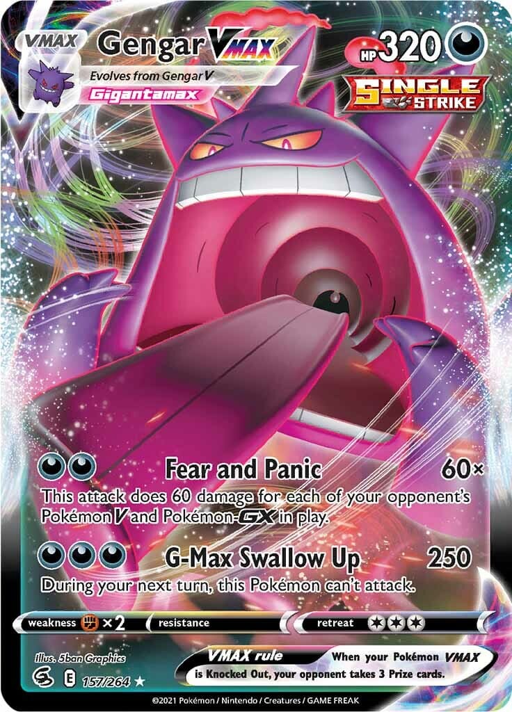 Gengar VMAX (157/264) [Sword & Shield: Fusion Strike] Pokemon Single Pokémon  | Multizone: Comics And Games