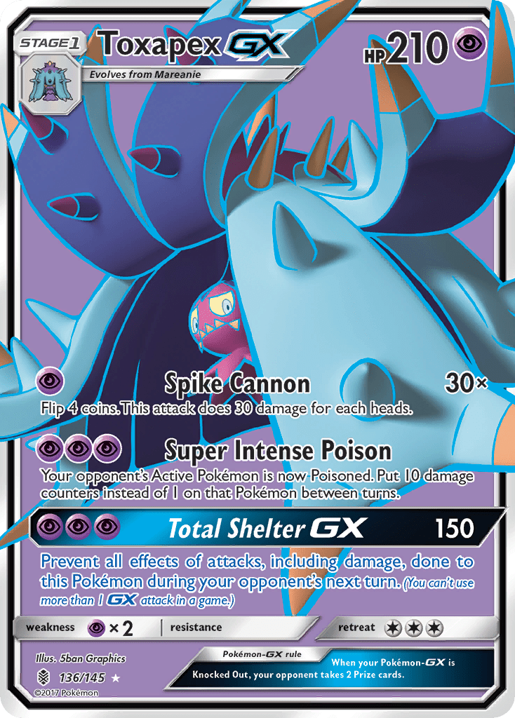 Toxapex GX (136/145) [Sun & Moon: Guardians Rising] Pokemon Single Pokémon  | Multizone: Comics And Games