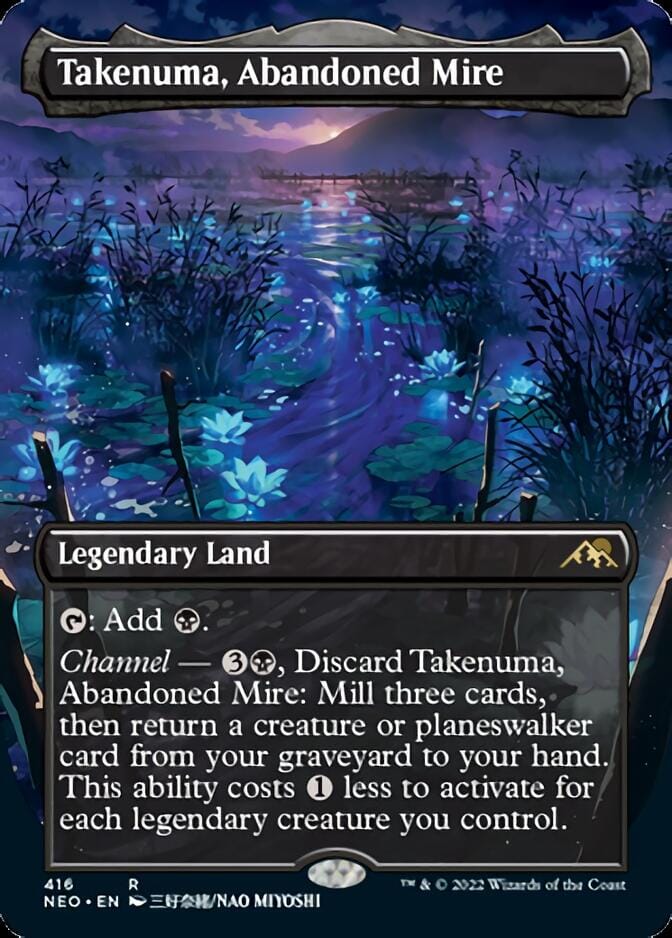 Takenuma, Abandoned Mire (Borderless Alternate Art) [Kamigawa: Neon Dynasty] MTG Single Magic: The Gathering  | Multizone: Comics And Games