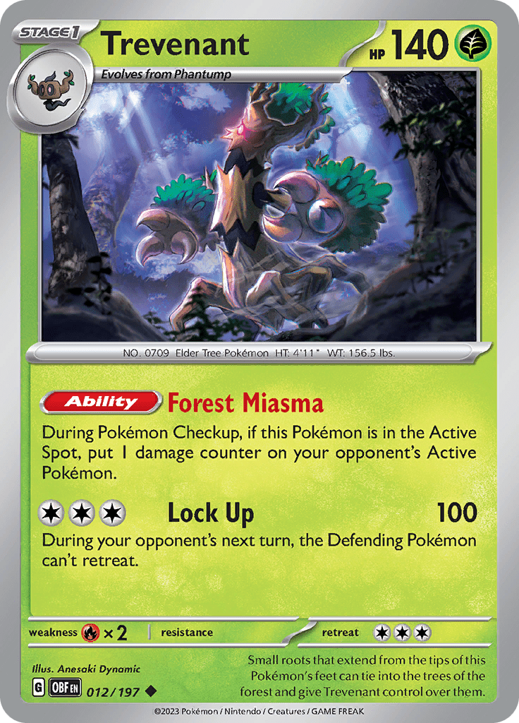 Trevenant (012/197) [Scarlet & Violet: Obsidian Flames] Pokemon Single Pokémon  | Multizone: Comics And Games