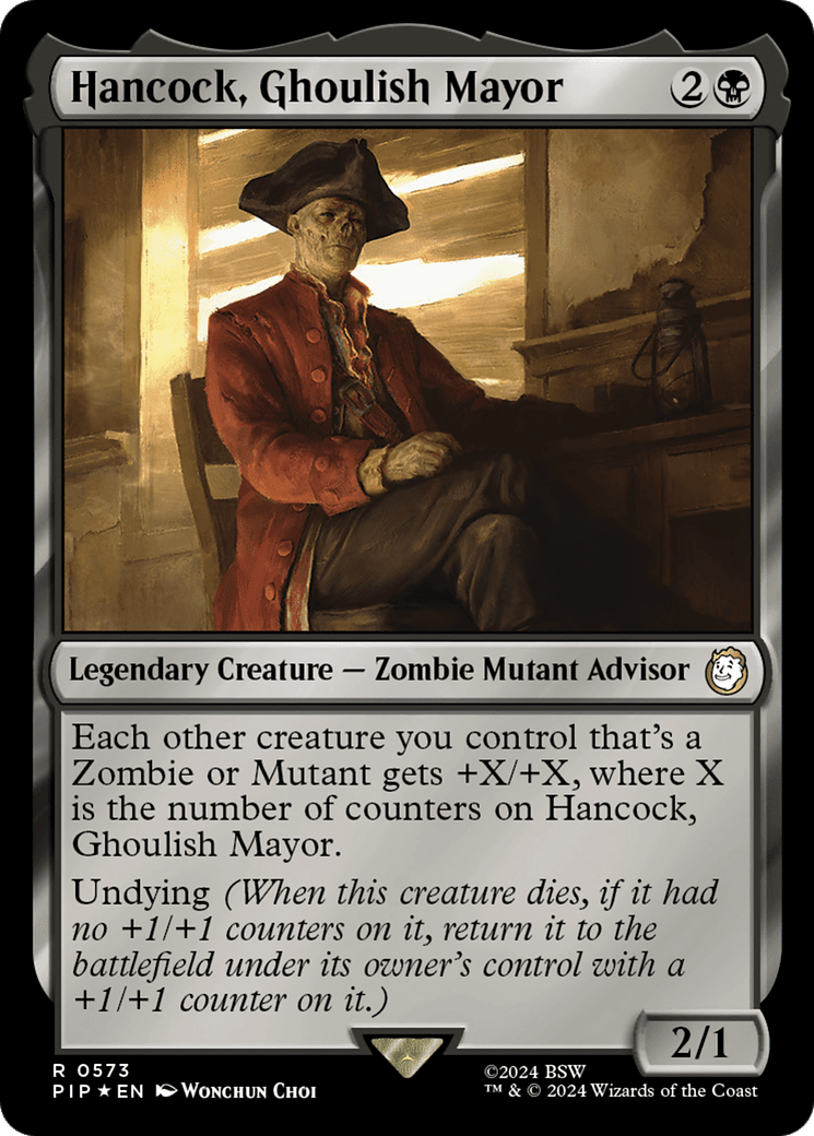 Hancock, Ghoulish Mayor (Surge Foil) [Fallout] MTG Single Magic: The Gathering  | Multizone: Comics And Games