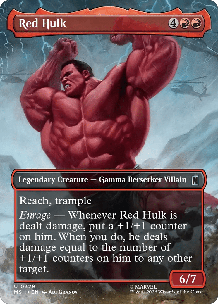 Red Hulk (Borderless) [Marvel Super Heroes] MTG Single Magic: The Gathering  | Multizone: Comics And Games